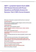 A&P II - Lymphatic System Exam &lpar;2026&NewLine;2027 Newest Version&rpar; with Proven &NewLine;Questions and Reliable Answers for &NewLine;Success &sol; Get it 100&percnt; Correct Answers
