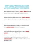 Pediatric Growth & Development Key Concepts&comma; &NewLine;Stages&comma; and Safety Test Newest 2026 Questions &NewLine;and Correct Detailed Answers Already Graded A&plus;
