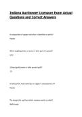 Indiana Auctioneer Licensure Exam Actual Questions and Correct Answers