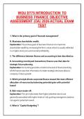 WGU D775 INTRODUCTION TO &NewLine;BUSINESS FINANCE OBJECTIVE &NewLine;ASSESSMENT &lpar;OA&rpar; 2026 ACTUAL EXAM &NewLine;TEST 