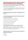 NURS220 PHARMACOLOGY PRACTICE EXAM 2026 &vert; VERIFIED Q&A WITH RATIONALES