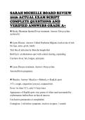 SARAH MICHELLE BOARD REVIEW &NewLine;2026 ACTUAL EXAM SCRIPT &NewLine;COMPLETE QUESTIONS AND &NewLine;VERIFIED ANSWERS GRADE A&plus;