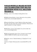 SARAH MICHELLE BOARD REVIEW &NewLine;2026 ACTUAL TEST PAPER WITH &NewLine;VERIFIED SOLUTIONS GRADE A&plus;