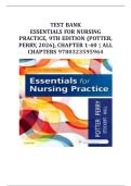 Test Bank - Essentials for Nursing Practice&comma; 9th Edition &lpar;Potter&comma; Perry&comma; 2019&rpar;&comma; Chapter 1-40 &vert; All Chapters latest update 2026