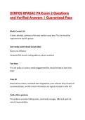 DINFOS BPASAC PA Exam 2 Questions and Verified Answers &vert; Guaranteed Pass