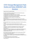 C721 Change Management Actual Exam 2026&sol;2027 &vert; Task Guide and Notes with Solution &vert; Complete Questions &vert; Pass Guaranteed - A&plus; Graded