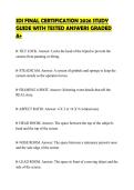 SDI FINAL CERTIFICATION 2026 STUDY &NewLine;GUIDE WITH TESTED ANSWERS GRADED &NewLine;A&plus; 