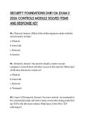 SECURITY FOUNDATIONS D481 OA EXAM 2 &NewLine;2026 CONTROLS MODULE SOLVED ITEMS &NewLine;AND RESPONSE KEY