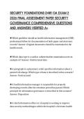 SECURITY FOUNDATIONS D481 OA EXAM 2 &NewLine;2026 FINAL ASSESSMENT PAPER SECURITY &NewLine;GOVERNANCE COMPREHENSIVE QUESTIONS &NewLine;AND ANSWERS VERIFIED A&plus; 