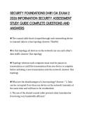 SECURITY FOUNDATIONS D481 OA EXAM 2 &NewLine;2026 INFORMATION SECURITY ASSESSMENT &NewLine;STUDY GUIDE COMPLETE QUESTIONS AND &NewLine;ANSWERS 