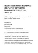 SECURITY FOUNDATIONS D481 OA EXAM 2 &NewLine;2026 PRACTICE TEST PAPER RISK &NewLine;MANAGEMENT REVIEW SHEET FULL &NewLine;SOLUTIONS 