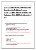 Custodial Facility Operations Technician &NewLine;Exam Practice Test Questions And &NewLine;Correct Answers &lpar;Verified Answers&rpar; Plus &NewLine;Rationales 2026 Q&A Instant Download &NewLine;Pdf 