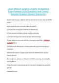 Lewis Medical Surgical Chapter 53 Diabetes &NewLine;Exam Newest 2026 Questions and Correct &NewLine;Detailed Answers Already Graded A&plus; 