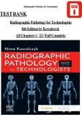 Test Bank for Radiographic Pathology for Technologists 8th Edition Kowalczyk &sol; All Chapters 1-12 &sol; Full Complete&NewLine;