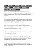 SFPC SPED PRACTICE TEST V2 2026 &NewLine;TEST BANK TESTED QUESTIONS &NewLine;CORRECT ANSWERS 
