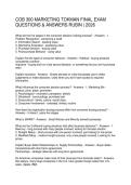 COB 300 MARKETING TOKMAN FINAL EXAM QUESTIONS & ANSWERS RUBIN 2026 