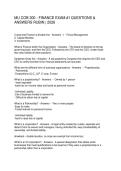MU COB 300 - FINANCE EXAM -1 QUESTIONS & ANSWERS RUBIN 2026