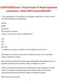 Package deal for SOCRA Exam - Practice Exam Review Questions and Answers &ndash; Rated 100&percnt; Correct 2026&sol;2027