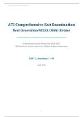 ATI Comprehensive Exit Examination NGN Retake 2026&sol;2027 &vert; Next Generation NCLEX &vert; Part 1 with 180 Questions & Clinical Judgment Rationales