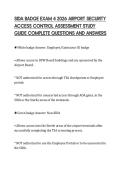 SIDA BADGE EXAM 4 2026 AIRPORT SECURITY &NewLine;ACCESS CONTROL ASSESSMENT STUDY &NewLine;GUIDE COMPLETE QUESTIONS AND ANSWERS 