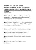 SIDA BADGE EXAM 4 2026 FINAL &NewLine;ASSESSMENT PAPER TRANSPORT SECURITY &NewLine;COMPREHENSIVE QUESTIONS AND ANSWERS &NewLine;VERIFIED A&plus; 