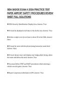 SIDA BADGE EXAM 4 2026 PRACTICE TEST &NewLine;PAPER AIRPORT SAFETY PROCEDURES REVIEW &NewLine;SHEET FULL SOLUTIONS 