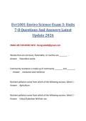 Evr1001 Enviro Science Exam 3&colon; Units 7-8 Questions And Answers Latest Update 2026