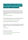 SIMULATION COURSE EXAMS SET 2026 &NewLine;COMPLETE QUESTIONS AND ANSWERS &NewLine;BUNDLED PREMIUM RESOURCE