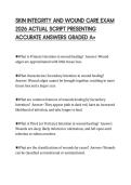 SKIN INTEGRITY AND WOUND CARE EXAM &NewLine;2026 ACTUAL SCRIPT PRESENTING &NewLine;ACCURATE ANSWERS GRADED A&plus;