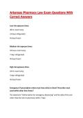 Arkansas Pharmacy Law Exam Questions With Correct Answers&vert; Latest Update
