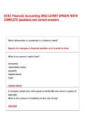 D102 Financial Accounting WGU LATEST UPDATE WITH &NewLine;COMPLETE questions and correct answers 