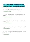 SOCY 1000 EXAM 1 EXAM SCRIPT 2026 &NewLine;QUESTIONS AND ANSWERS GRADED A&plus; 