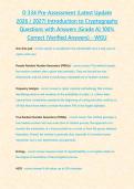 D 334 Pre-Assessment &lpar;Latest Update &NewLine;2026 &sol; 2027&rpar; Introduction to Cryptography &NewLine;Questions with Answers &lbrace;Grade A&rcub; 100&percnt; &NewLine;Correct &lpar;Verified Answers&rpar; - WGU