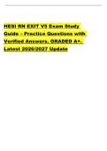 HESI RN EXIT V5 Exam Study &NewLine;Guide &ndash; Practice Questions with &NewLine;Verified Answers&period; GRADED A&plus;&period; &NewLine;Latest 2026&sol;2027 Update