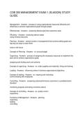 COB 300 MANAGEMENT EXAM 1 &lpar;ELIASON&rpar; STUDY GUIDE