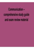 Communication Comprehensive Study Guide Exam Review Material Communication Theory Interpersonal Skills and Media Concepts 2025&sol; 2026