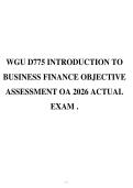 WGU D775 INTRODUCTION TO&NewLine;BUSINESS FINANCE OBJECTIVE&NewLine;ASSESSMENT OA 2026 ACTUAL&NewLine;EXAM &period;