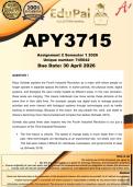 APY3715 Assignment 2 &lpar;COMPLETE ANSWERS&rpar; Semester 1 2026 - DUE 30 April 2026