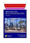 Test Bank for Real Estate Principles&colon; A &NewLine;Value Approach&comma; 7th Edition by Ling &NewLine;All Chapter with Answers at End of the Chapter &vert; A&plus; Graded 
