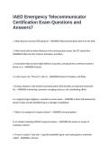 IAED Emergency Telecommunicator Certification Exam Questions and Answers