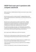 IAEDP final exam part 4 questions with complete solutions