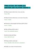 TFM03 ACTUAL TEST PAPER 2026 &NewLine;QUESTIONS AND SOLUTIONS GRADED A&plus;