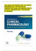 TEST BANK FOR INRODUCTION TO CLINICAL PHARMACOLOGY 10TH EDITION BY VISOVSKYTEST BANK FOR INRODUCTION TO CLINICAL PHARMACOLOGY 10TH EDITION BY VISOVSKY