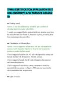 TFM03 CERTIFICATION EVALUATION TEST &NewLine;2026 QUESTIONS AND ANSWERS GRADED &NewLine;A&plus;