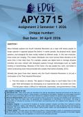 APY3715 Assignment 2 &lpar;ANSWERS&rpar; Semester 1 2026 - DISTINCTION GUARANTEED
