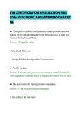 TIM CERTIFICATION EVALUATION TEST &NewLine;2026 QUESTIONS AND ANSWERS GRADED &NewLine;A&plus;