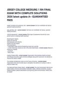 JERSEY COLLEGE MEDSURG 1 RN FINAL EXAM WITH COMPLETE SOLUTIONS 2026 latest update A&plus; GUARANTEED PASS