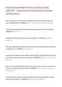 Arizona Life and Health Insurance Exam Study Guide  2026&sol;2027 - Comprehensive Practice Questions & Expert Verified Answers&NewLine;