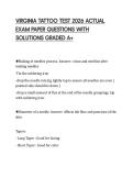 VIRGINIA TATTOO TEST 2026 ACTUAL &NewLine;EXAM PAPER QUESTIONS WITH &NewLine;SOLUTIONS GRADED A&plus;