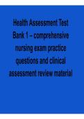 Health Assessment Test Bank 1 Comprehensive Nursing Exam Practice Questions Clinical Assessment Review Material Physical Examination Skills 2025&sol; 2026